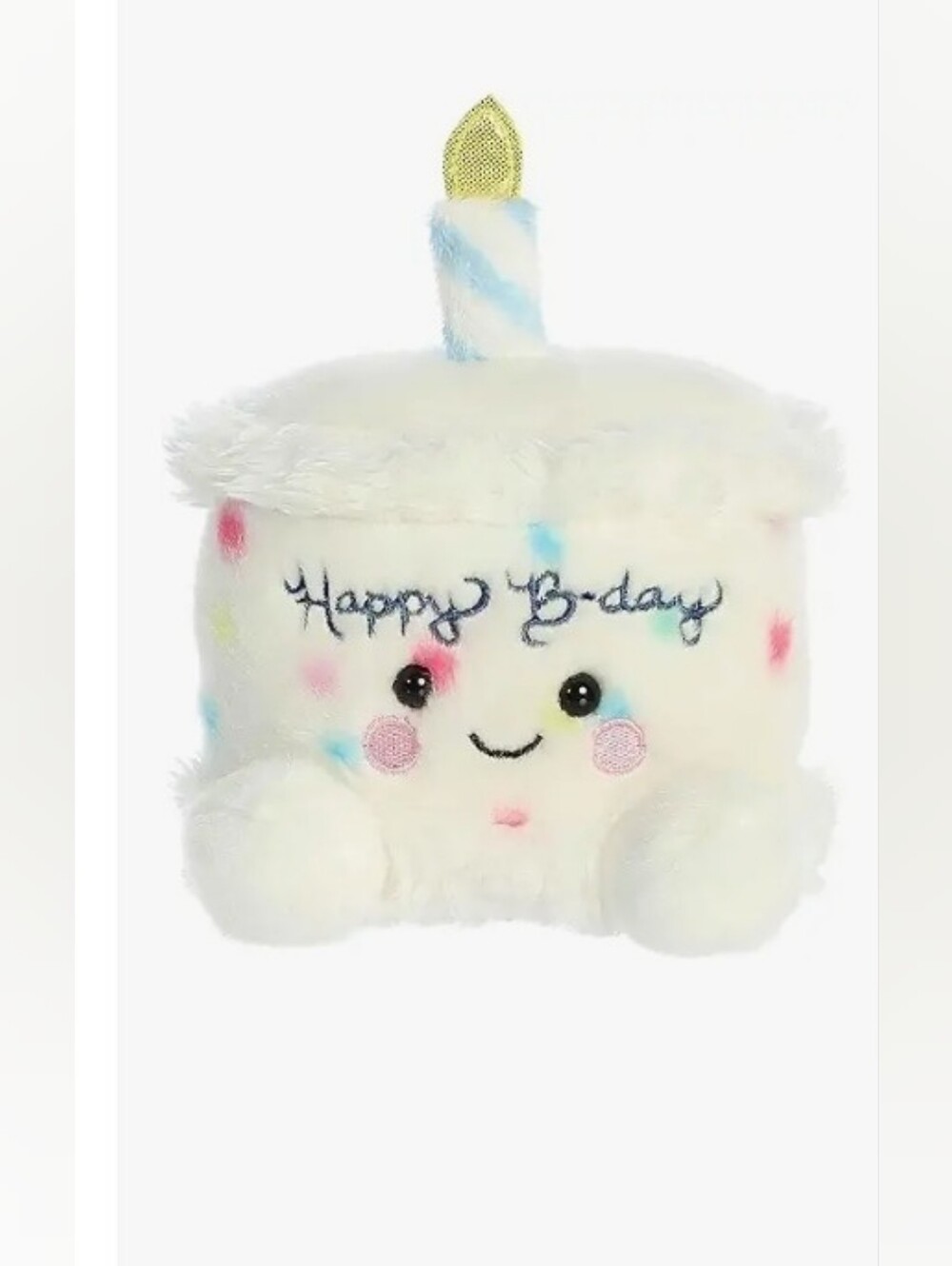 Plush Birthday Cake Decor - White Happy B-day Plush